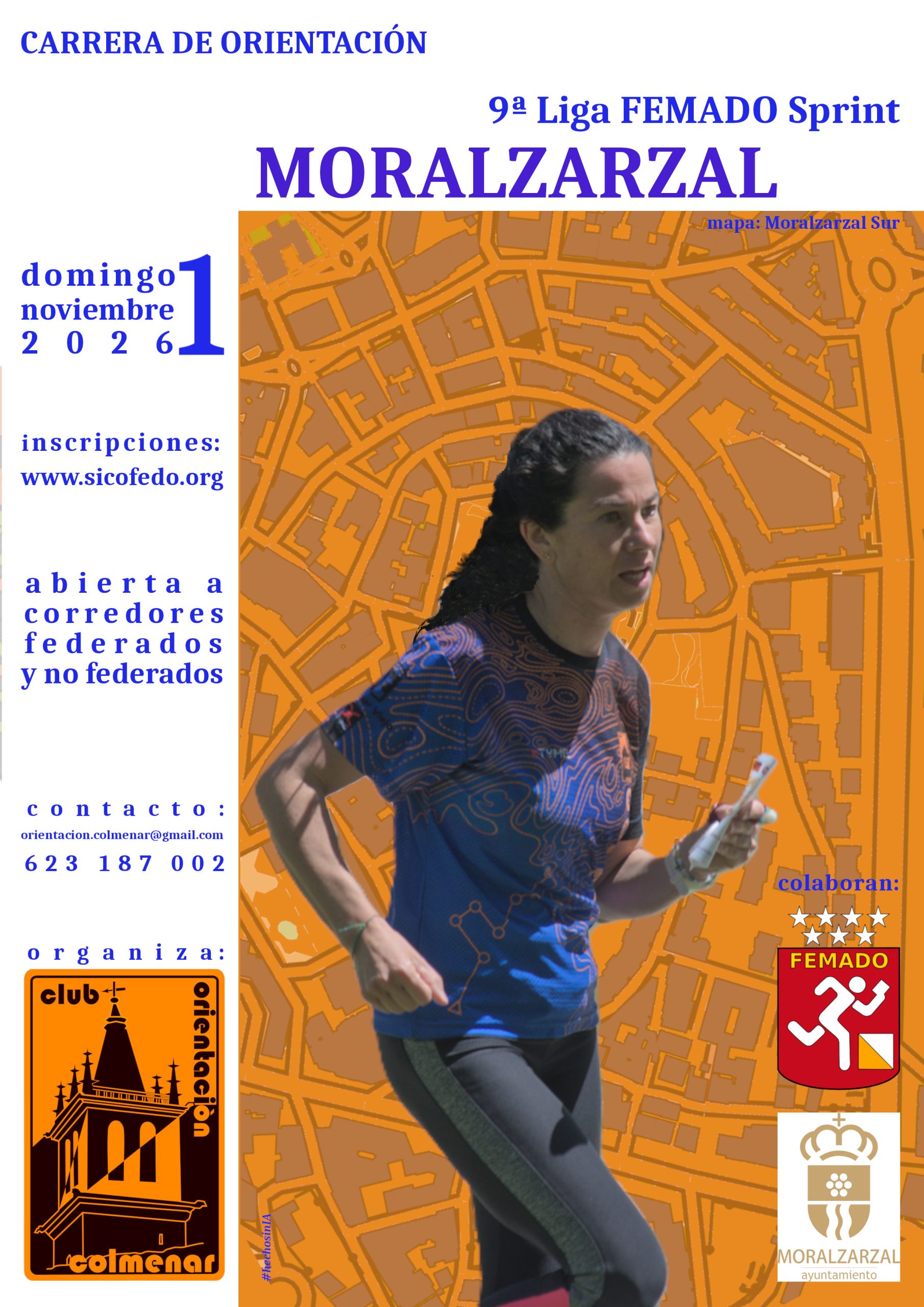 Cartel de la 9ª Liga FEMADO Sprint en Moralzarzal, 1 de noviembre de 2026